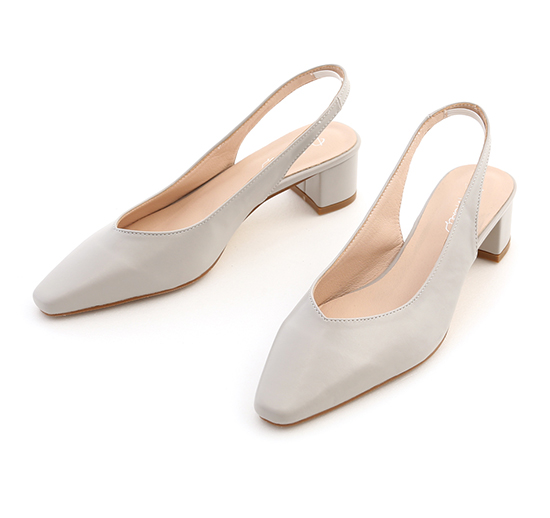 V-cut Slingback Heels Misty Grey