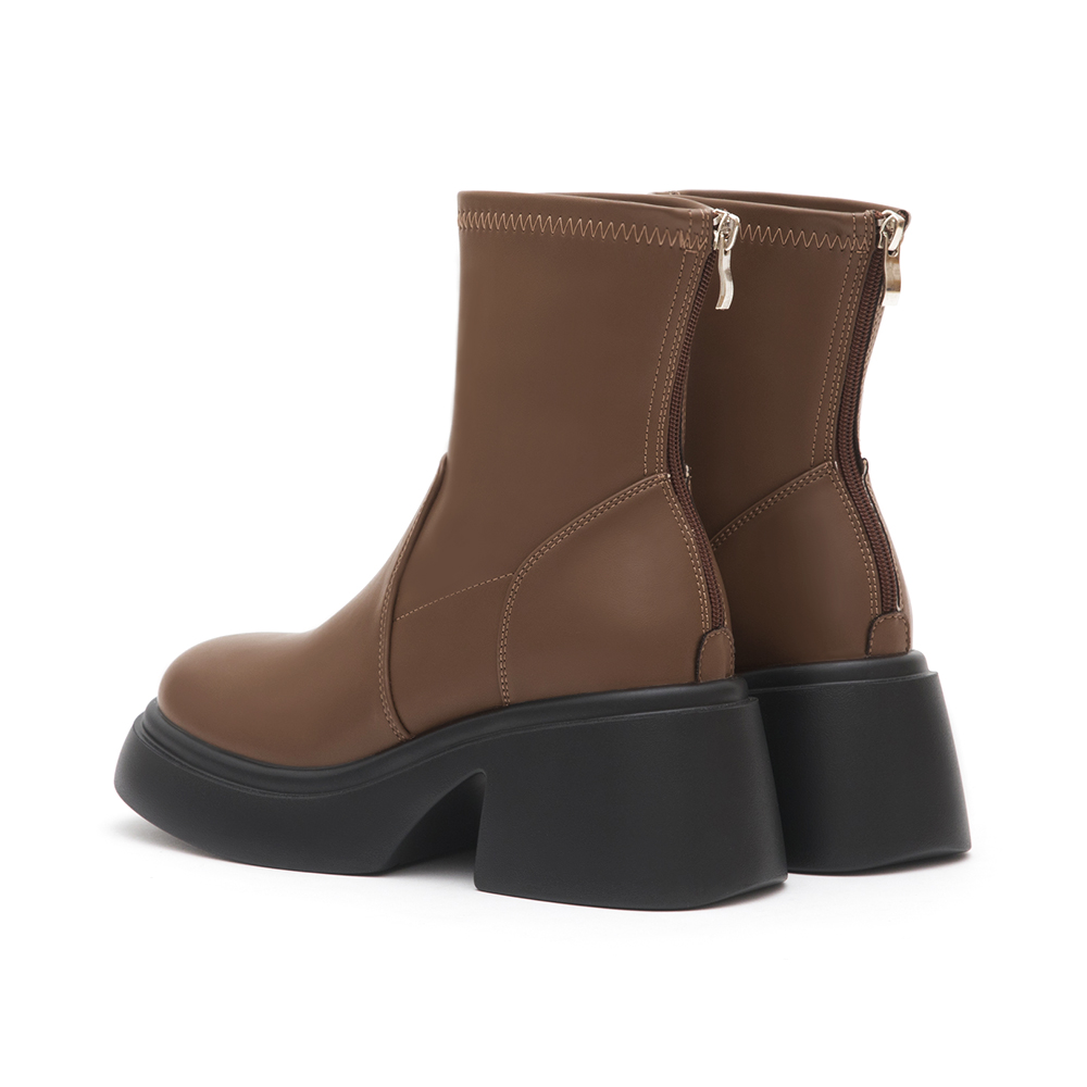 Lightweight Thick Sole Slimming Boots Brown