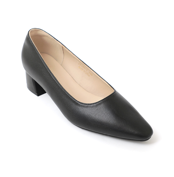 Minimalist Pointed-Toe 4cm Low Heels Black