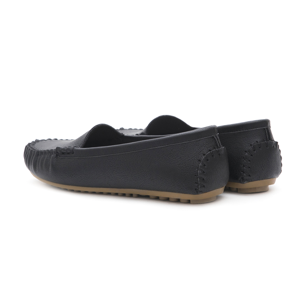 MIT Solid Moccasin Loafers Black