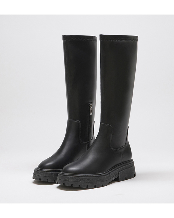 Plain Fitting Slimming Tall Boots Black