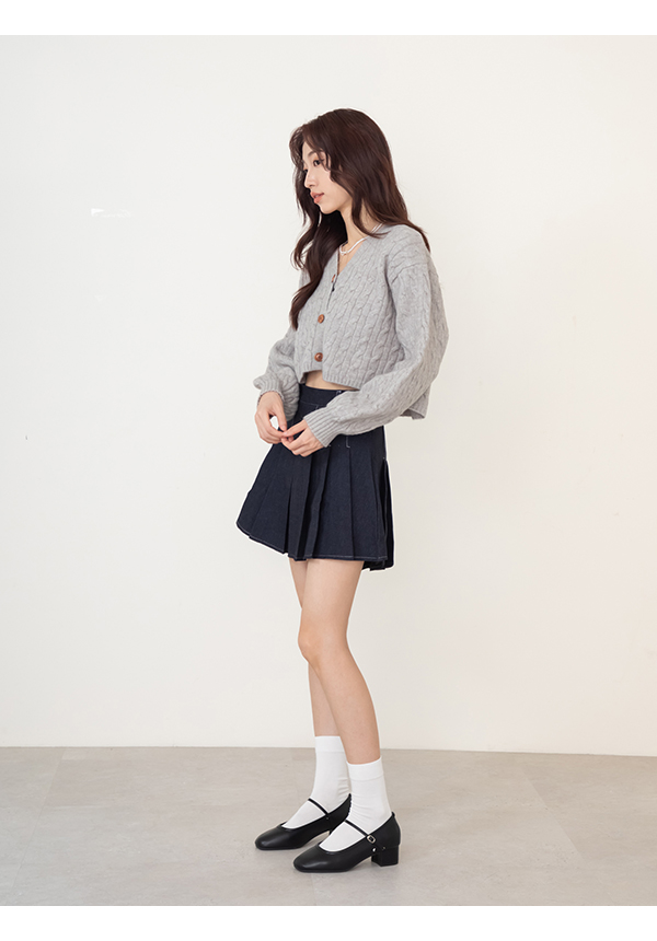 甜蜜蜜方頭氣質粗跟瑪莉珍鞋 黑色