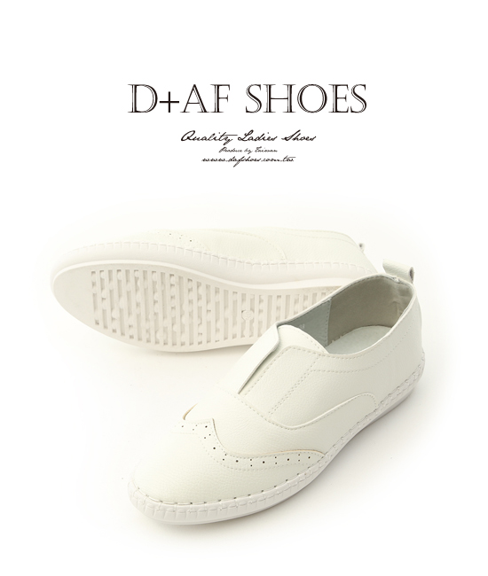 Stitch Detail Laceless Soft Leather Shoes White
