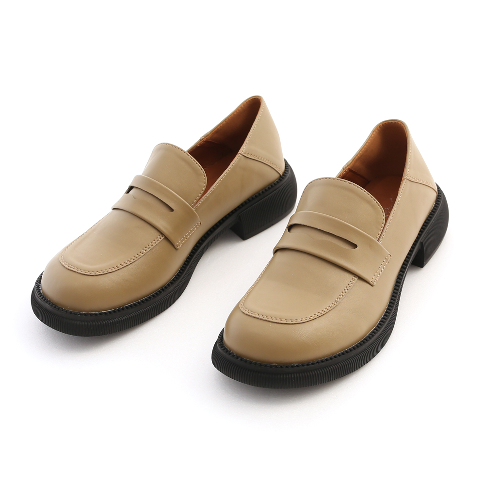 Retro Penny Loafers Olive Green