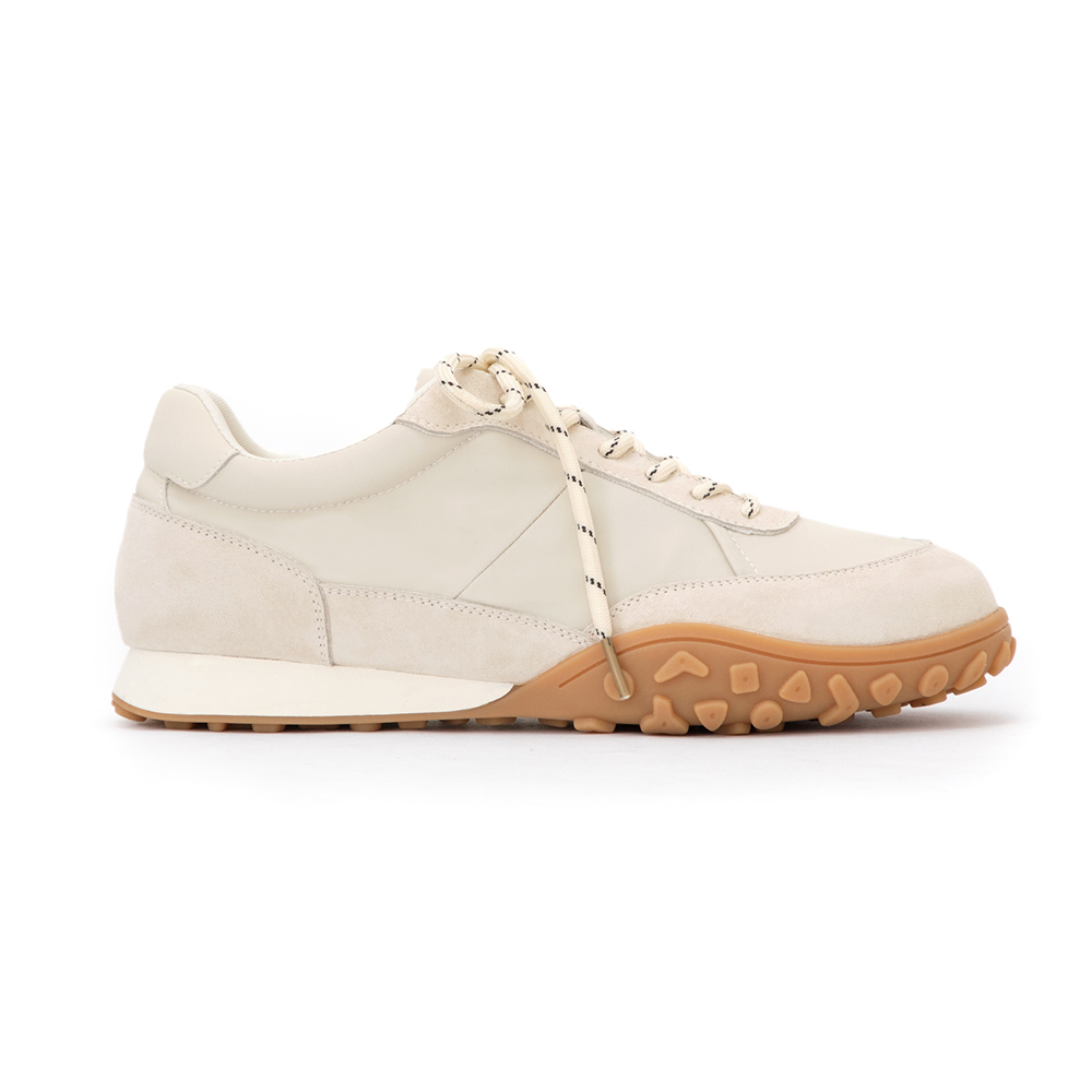  機能增高真皮阿甘休閒鞋 米白