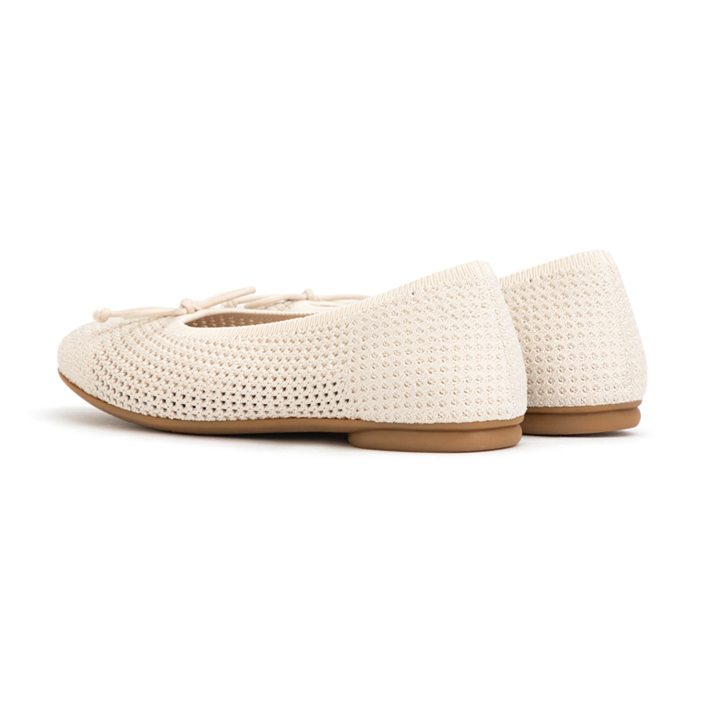 【3D零感雲織鞋】蝴蝶結圓頭芭蕾娃娃鞋 香草米