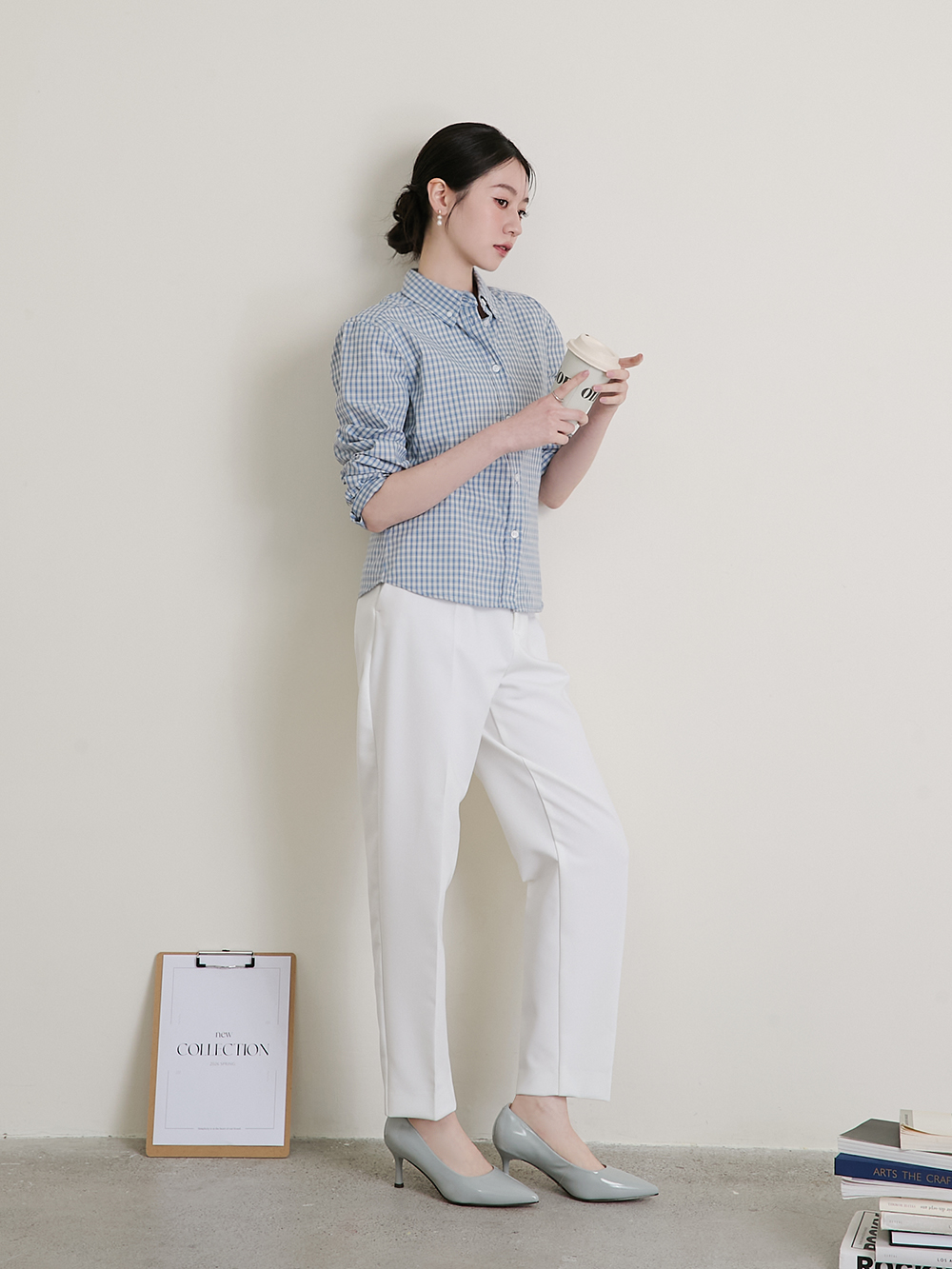 【真皮系列】6.5cm全能氣墊真皮高跟鞋 高級灰