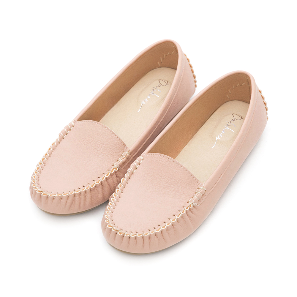 MIT Solid Moccasin Loafers Nude pink