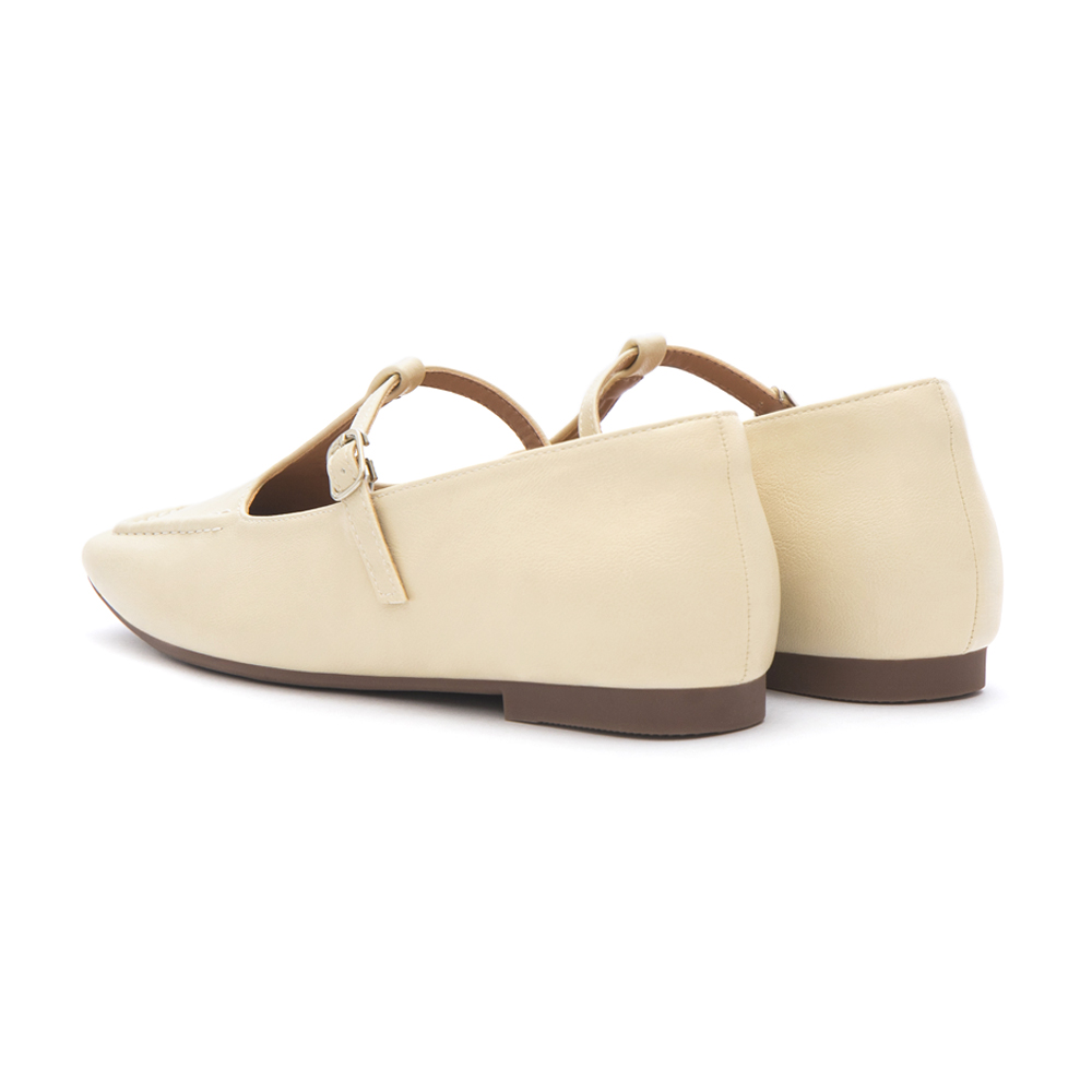 T-Strap Flat Mary Jane Shoes White