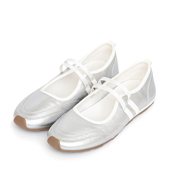 青春無敵雙帶機能芭蕾鞋 銀