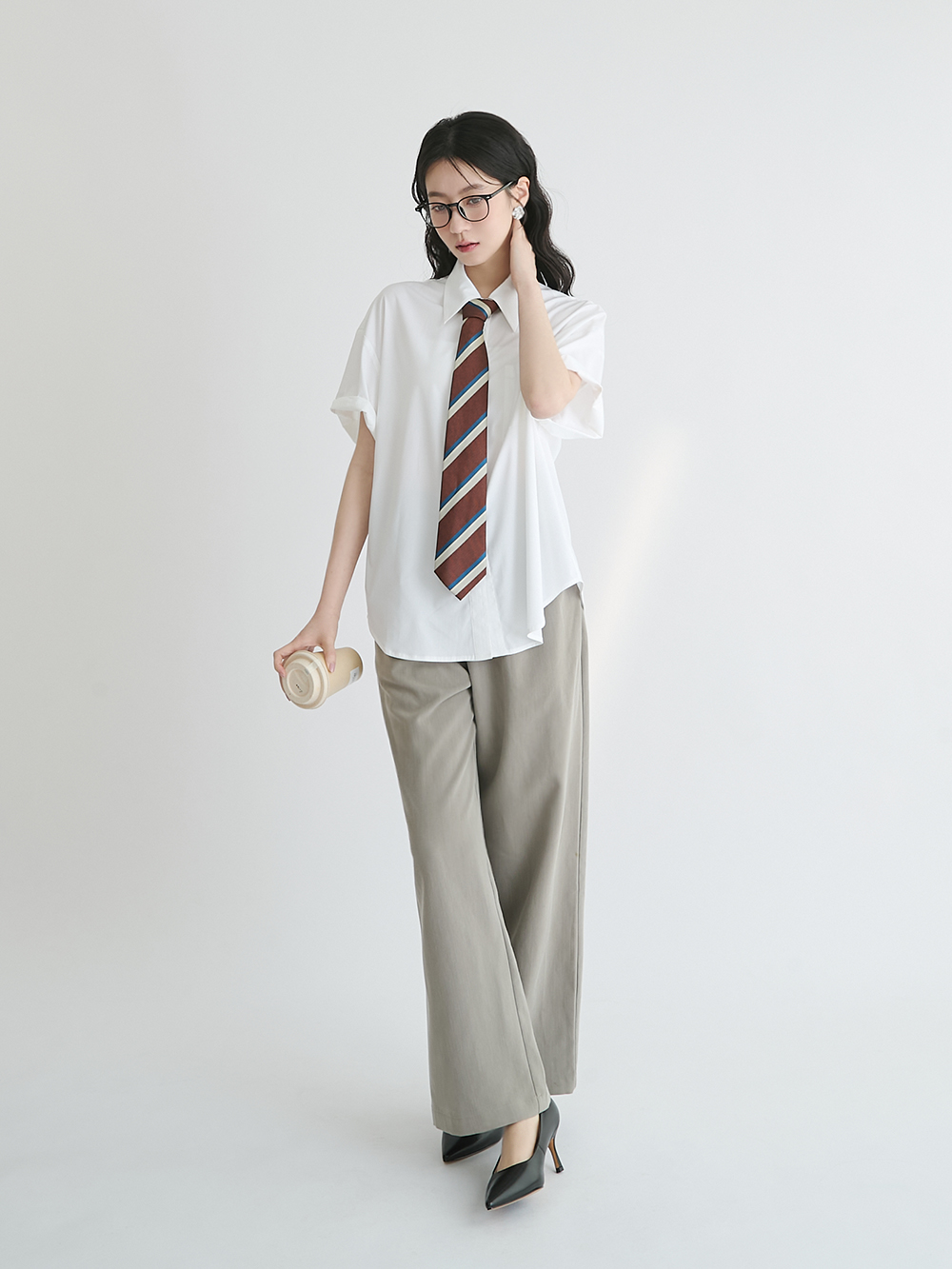 【真皮系列】6.5cm全能氣墊真皮高跟鞋 黑漆