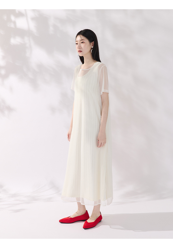 【3D零感雲織鞋】小V口尖頭通勤包鞋 熱戀紅