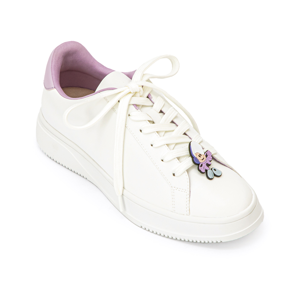 【Disney】牡蠣寶寶雙色鞋帶小白鞋 薰衣紫