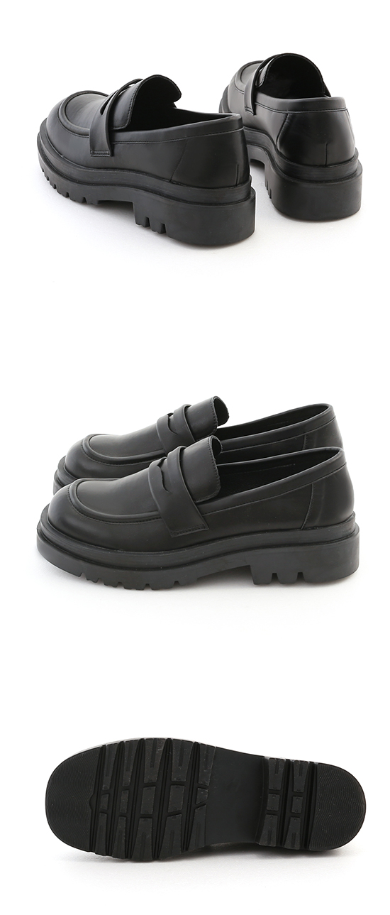 Classic Chunky Sole Penny Loafers Black