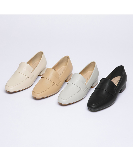 4D Cushioned Low-Heel Loafers Vanilla