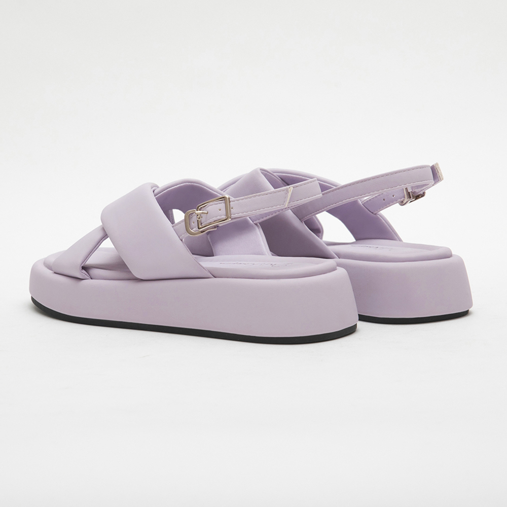 粉彩寬帶交叉啵啵Q軟涼鞋 紫