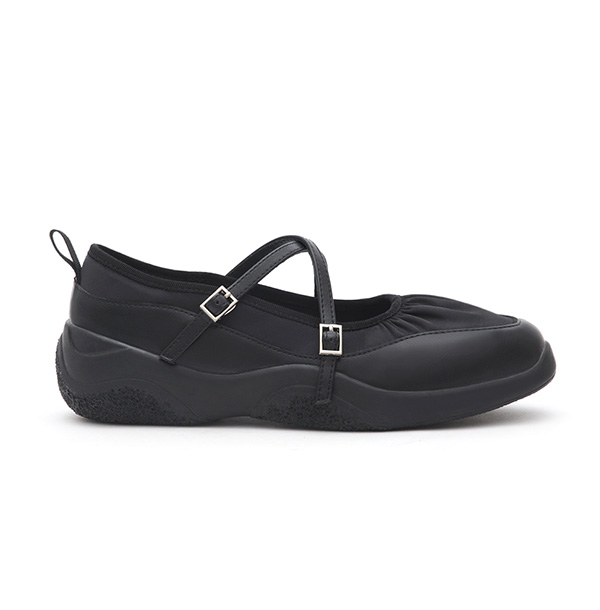 Cross-Strap Functional Mary Jane Shoes Black