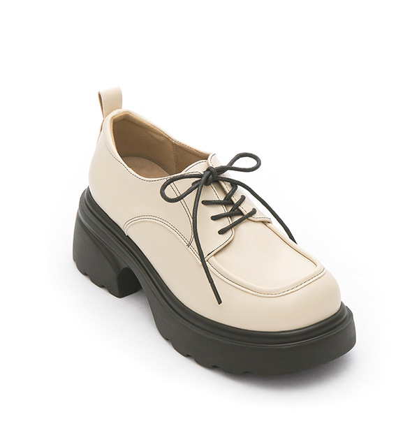 Lightweight Lace-Up Derby Shoes Beige