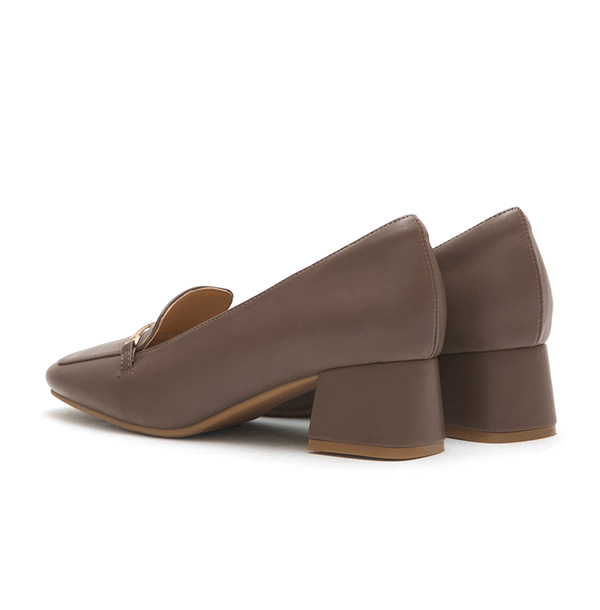 Horsebit Square-Toe Loafers Dark Brown