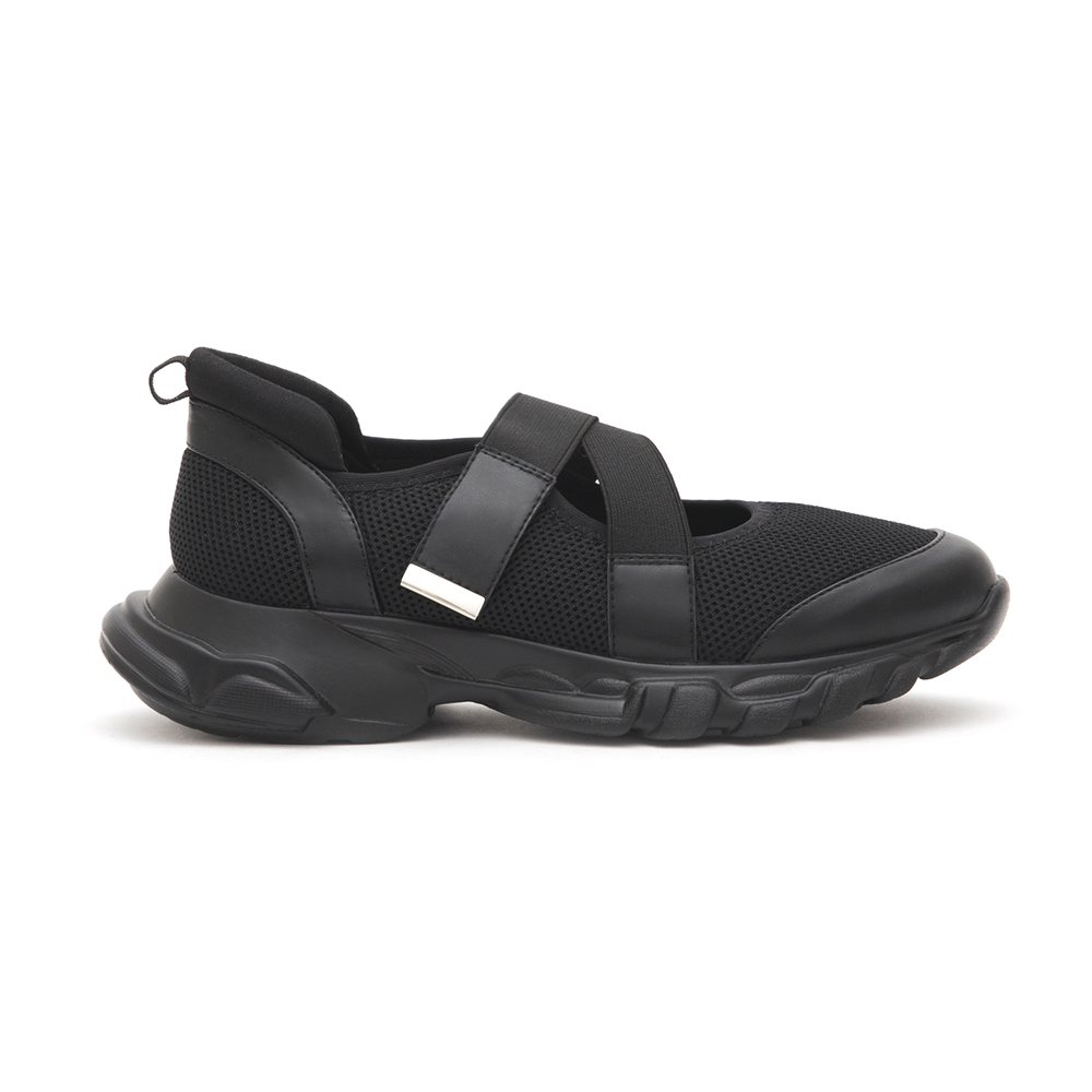 Cross-Strap Functional Ballet Flats Black