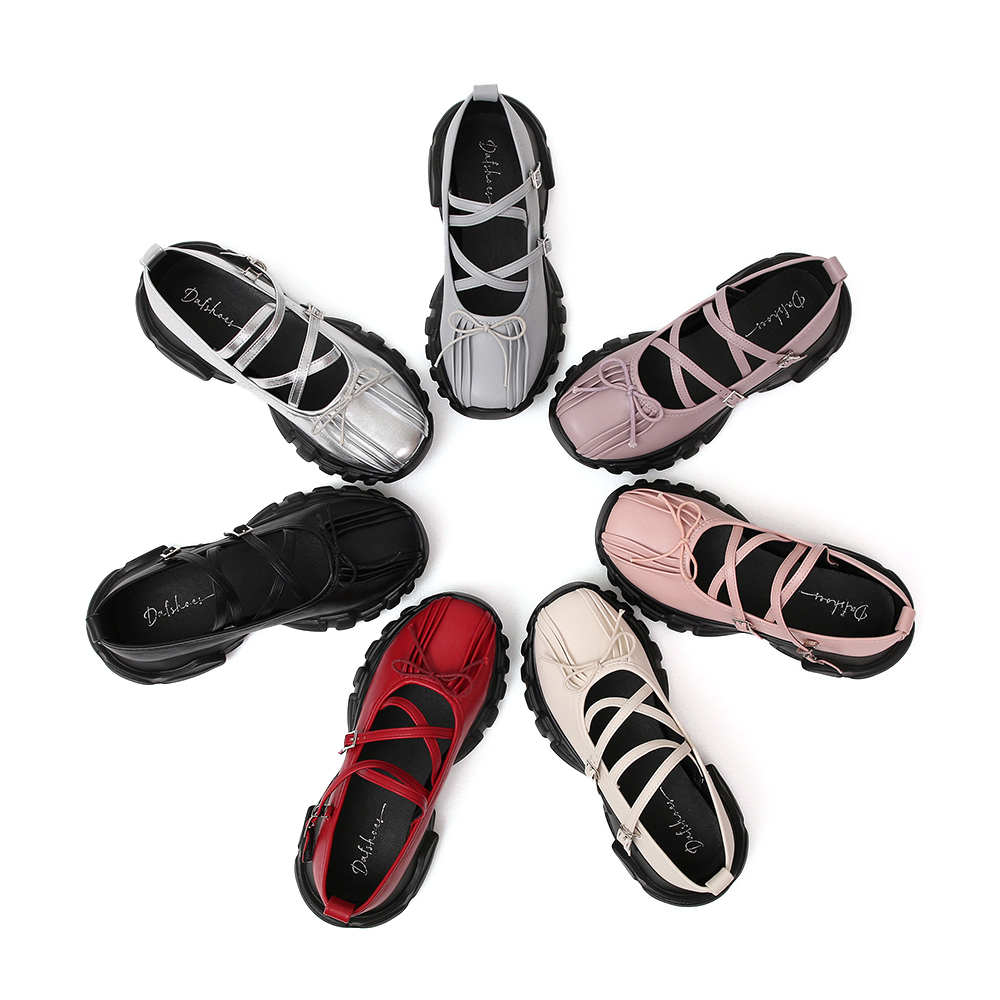 活力芭蕾．蝴蝶結交叉帶瑪莉珍運動鞋 香草米