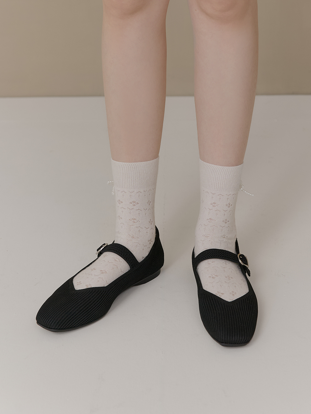 【3D零感雲織鞋】方頭瑪莉珍鞋 午夜黑