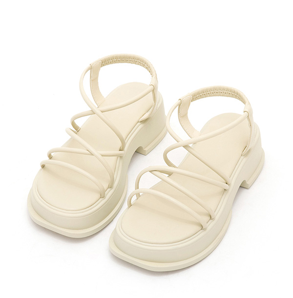 Cross Strap Thick Sole Sandals 米