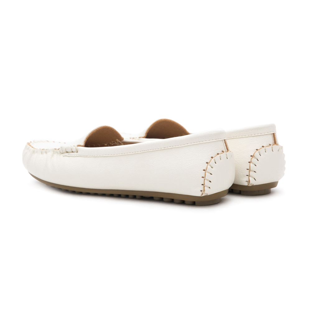 MIT Solid Moccasin Loafers White