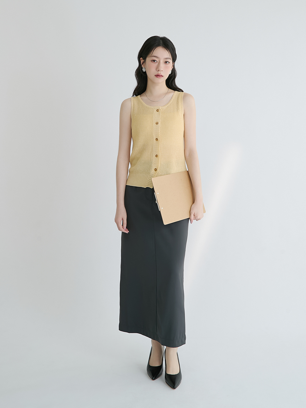 【真皮系列】8.5cm全能氣墊真皮高跟鞋 時尚黑