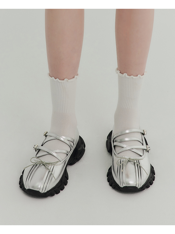 Bowtie Cross-Straps Mary Jane Sneakers 科技銀