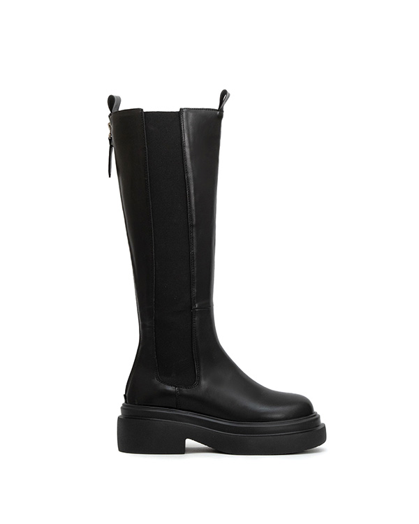 時尚型女輕量底切爾西長靴 黑色