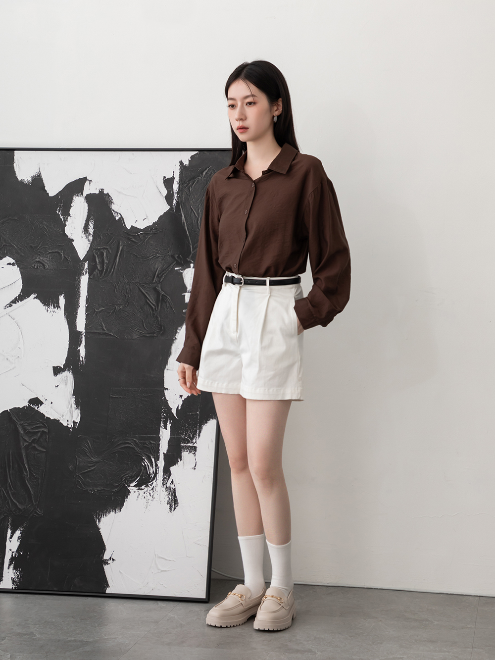 復刻經典．鬆糕底馬銜釦樂福鞋 香草米白