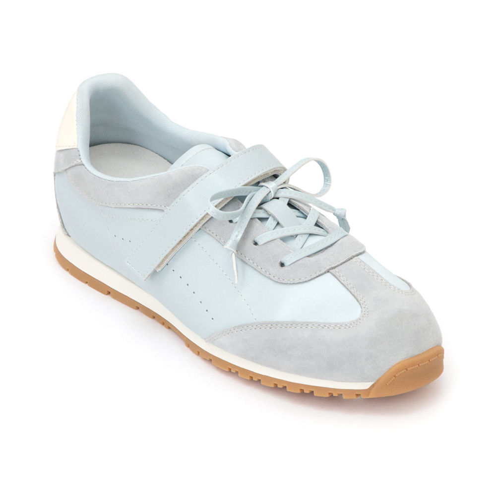 粉彩系列OK繃貼真皮休閒鞋 藍色