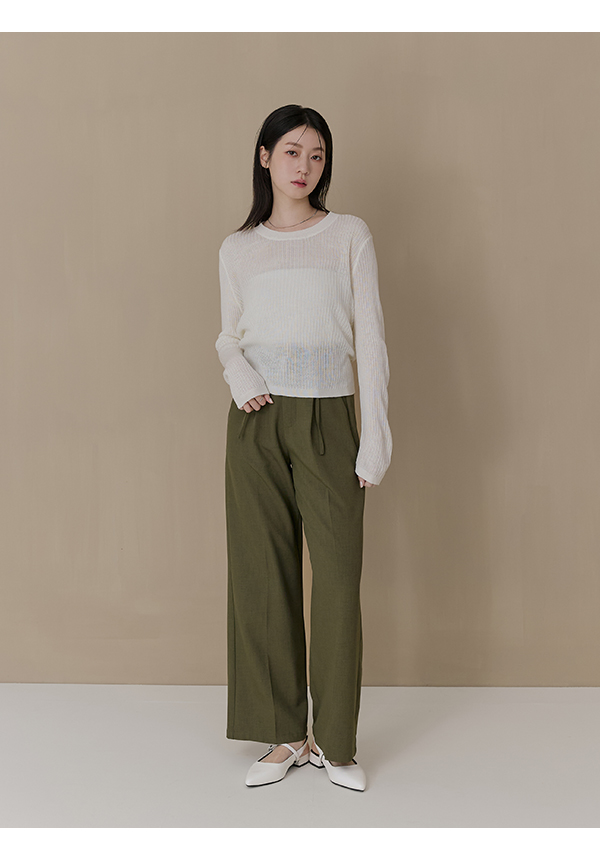 優雅氣場尖頭後空低跟鞋 香草白