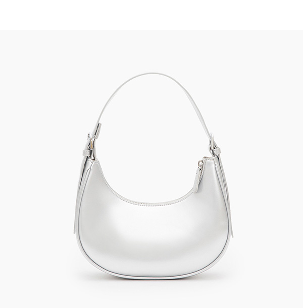 Two-Way Half-Moon Bag Silver