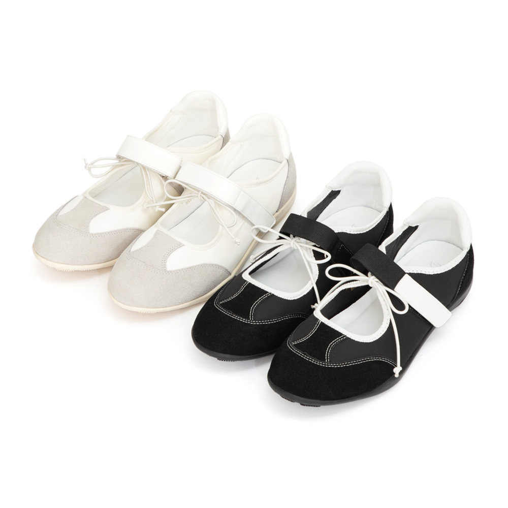 跳跳小妞拼接機能瑪莉珍鞋 黑色