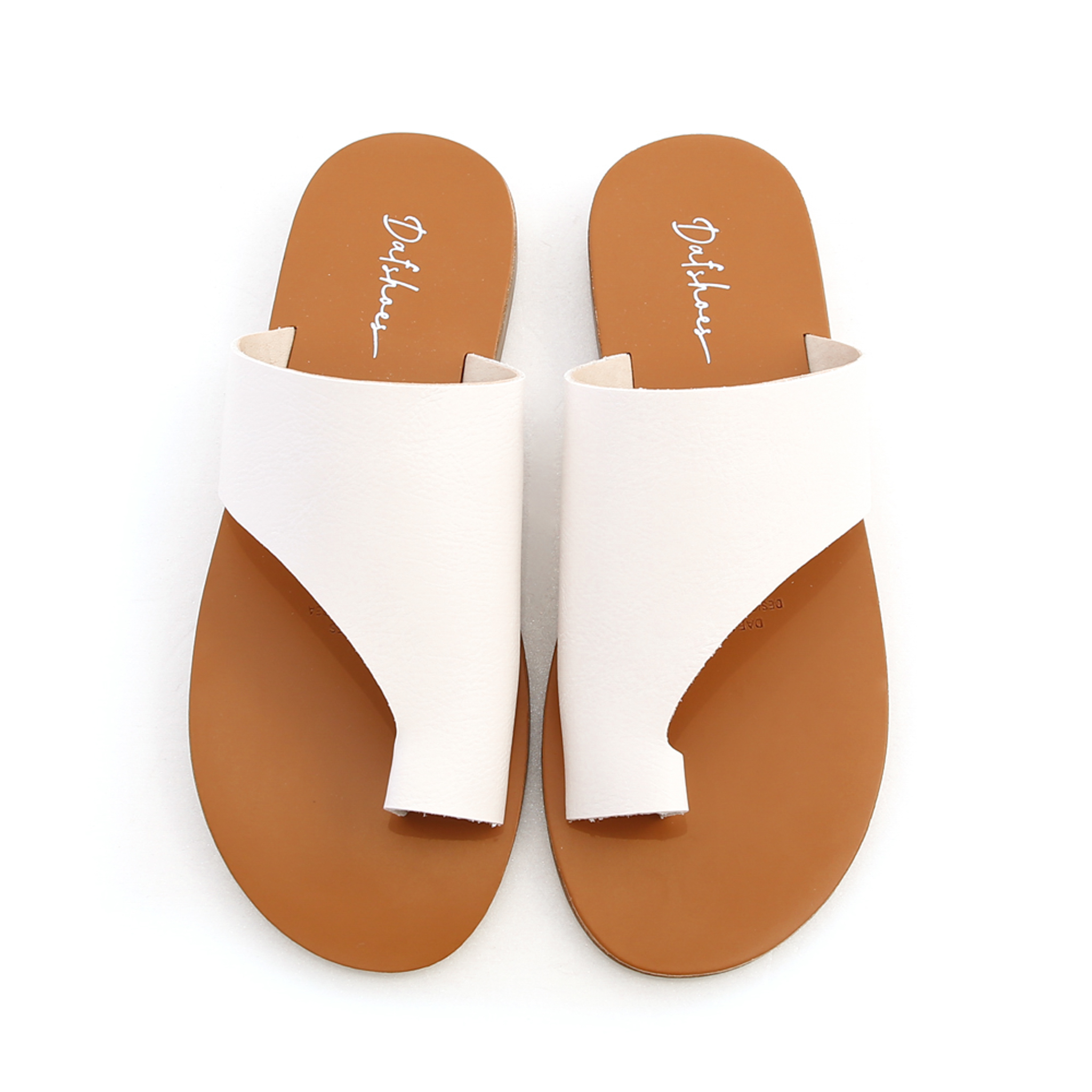 Soft Leather Slip-On Flat Sandals White