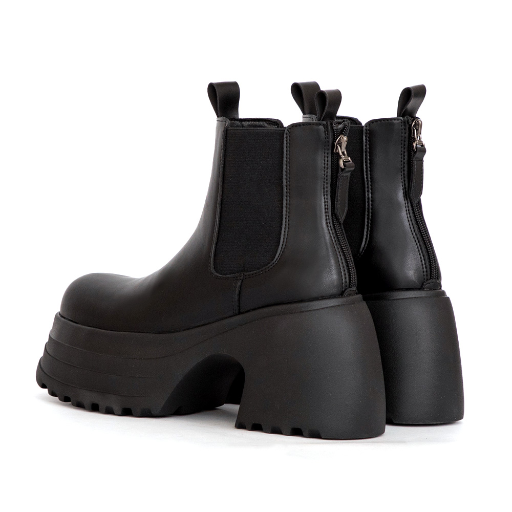 愛豆指定厚底切爾西短靴 黑色