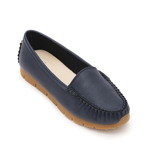 MIT Plain Platform Moccasins Blue