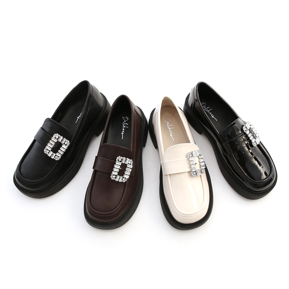 Crystal Embellished Chunky-Sole Loafers Black