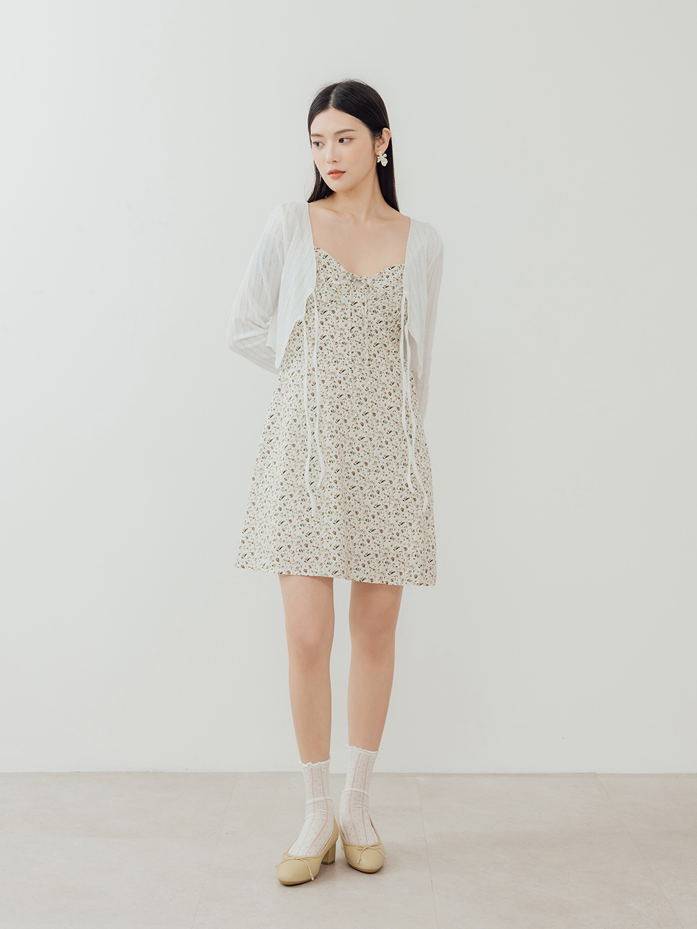 4D氣墊中跟芭蕾娃娃鞋 黃