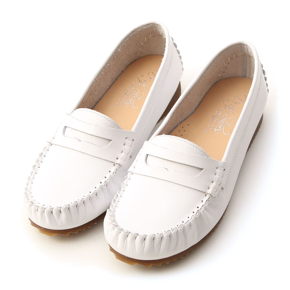 Classic Leather Moccasins White