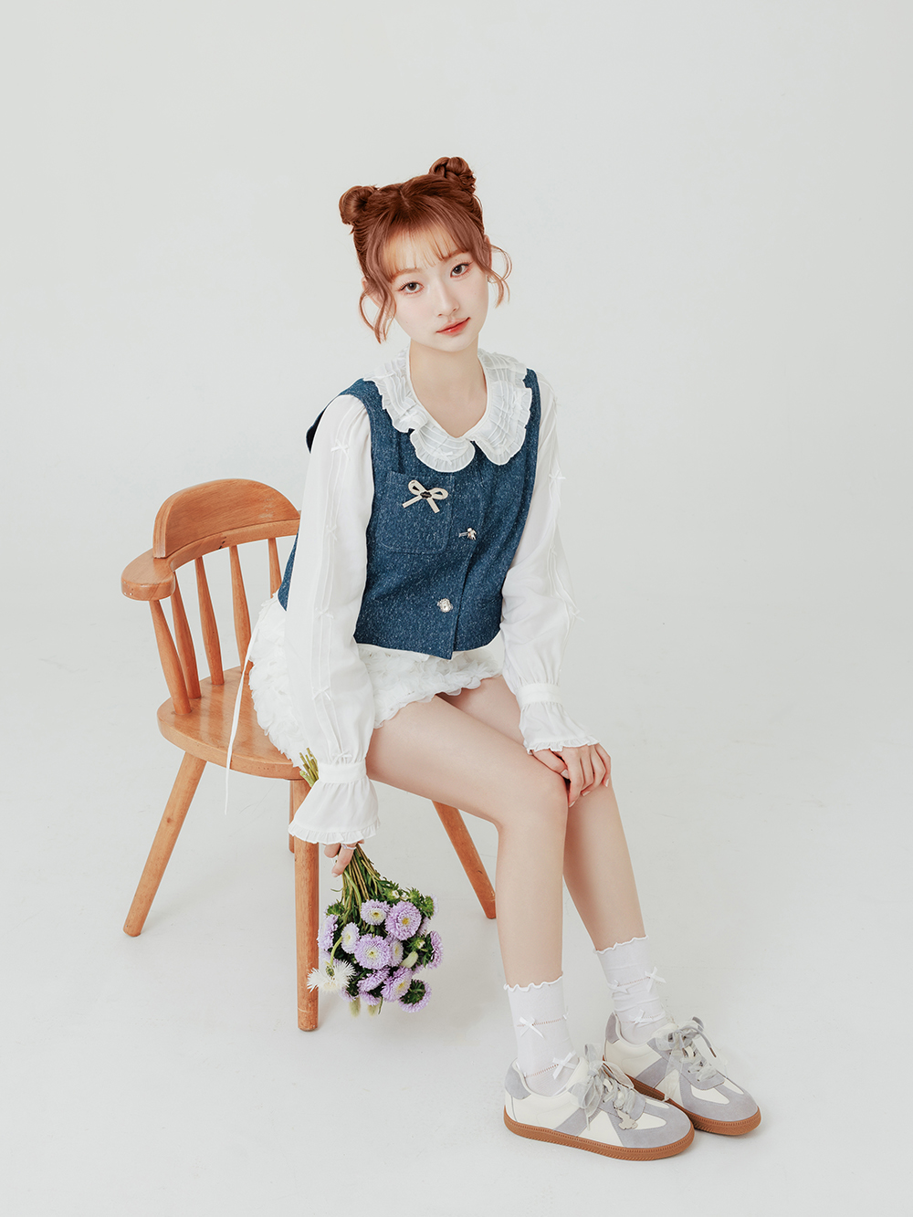 【Disney】牡蠣寶寶小掛飾真皮德訓鞋 灰色