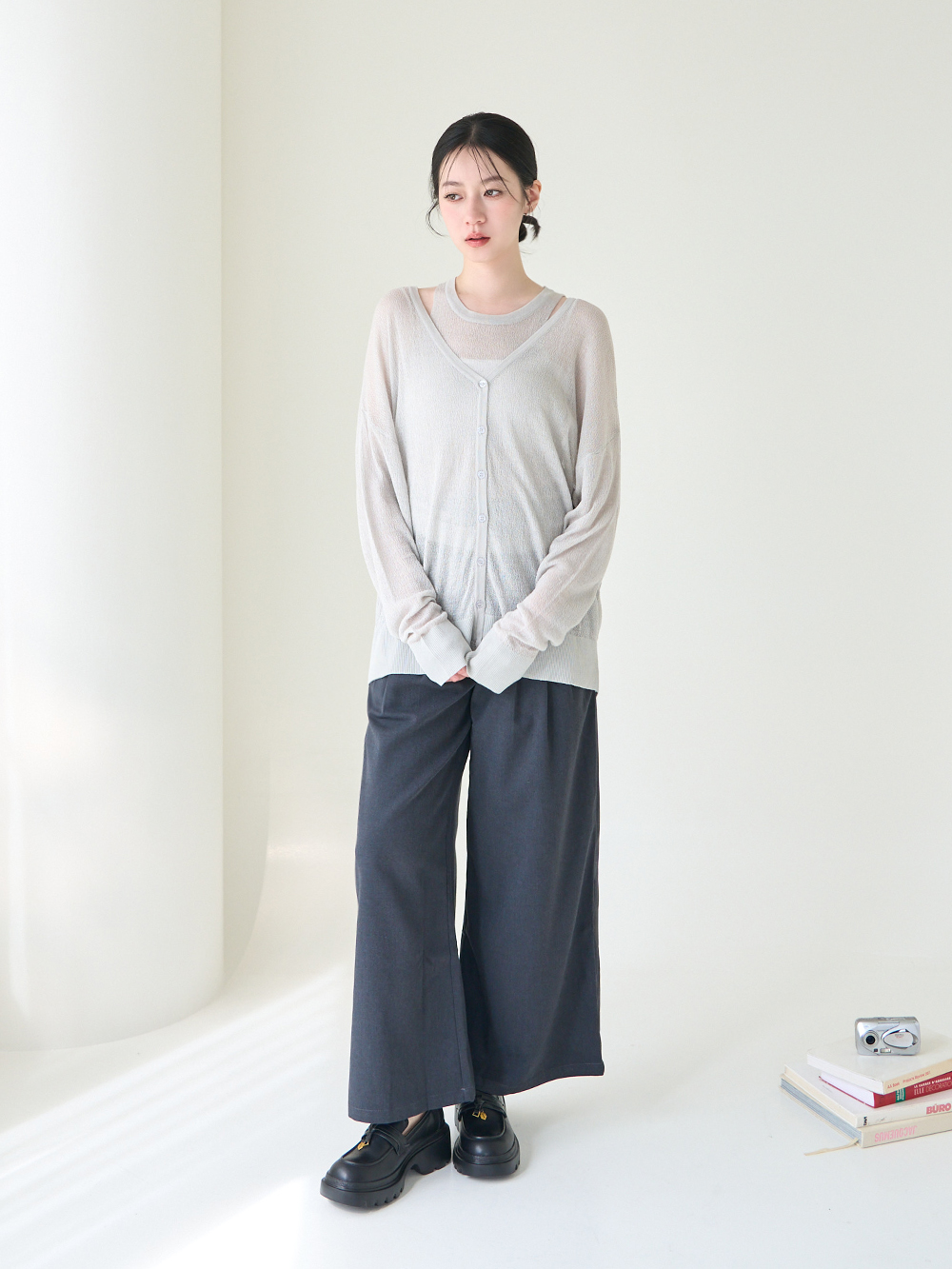 文創美感按摩鞋墊厚底樂福鞋 黑色