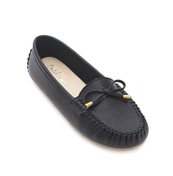 Soft MIT Bow Loafer Moccasins Black