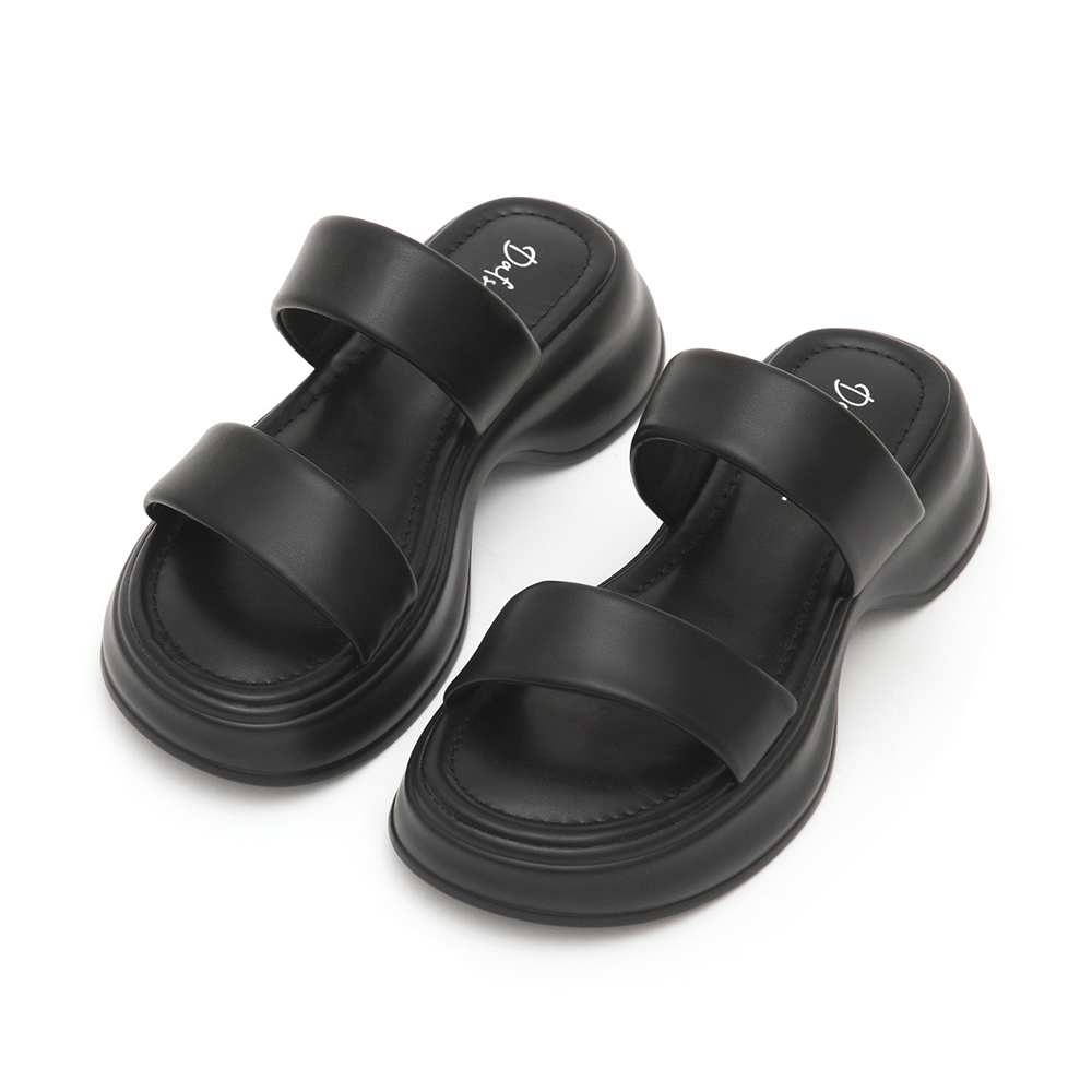 Airy Comfy Double-Strap Lightweight Sandals Black