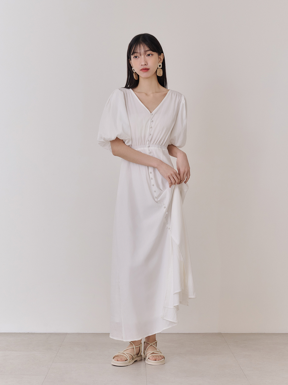 假期專屬．交叉帶加厚底羅馬涼鞋 香草米