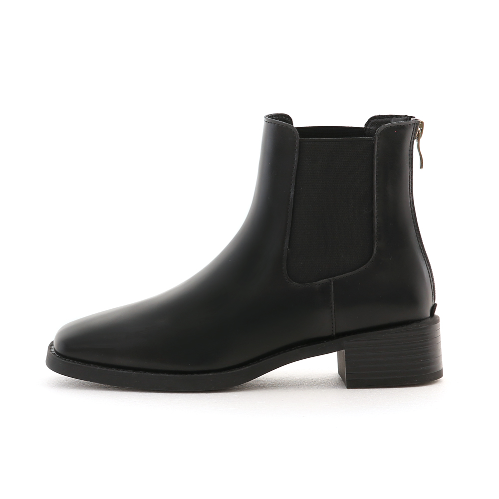 Square Toe Low Heel Chelsea Boots Black │ D+AF Official Online Shop