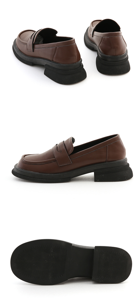 Extra Thick Sole Classic Penny Loafers Dark Brown