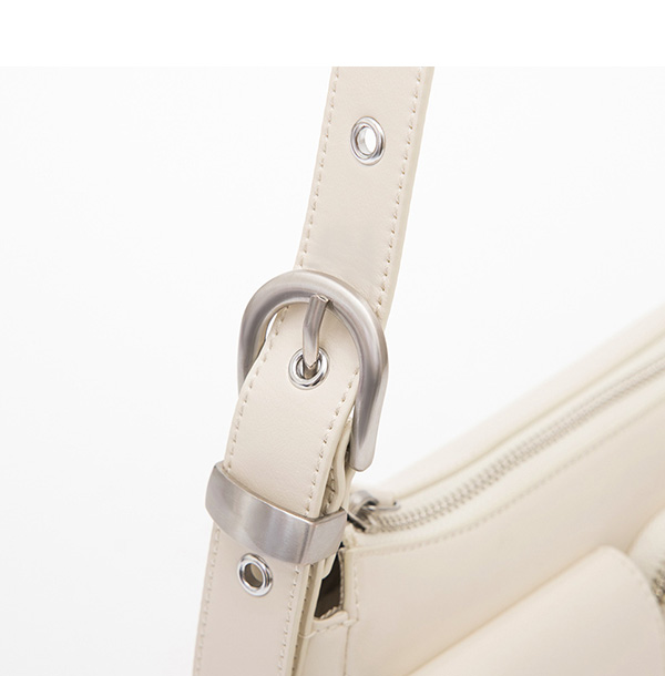 Multi-Pocket Crossbody Bag Silver